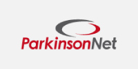 Het logo van ParkinsonNet in de kleuren grijs en rood